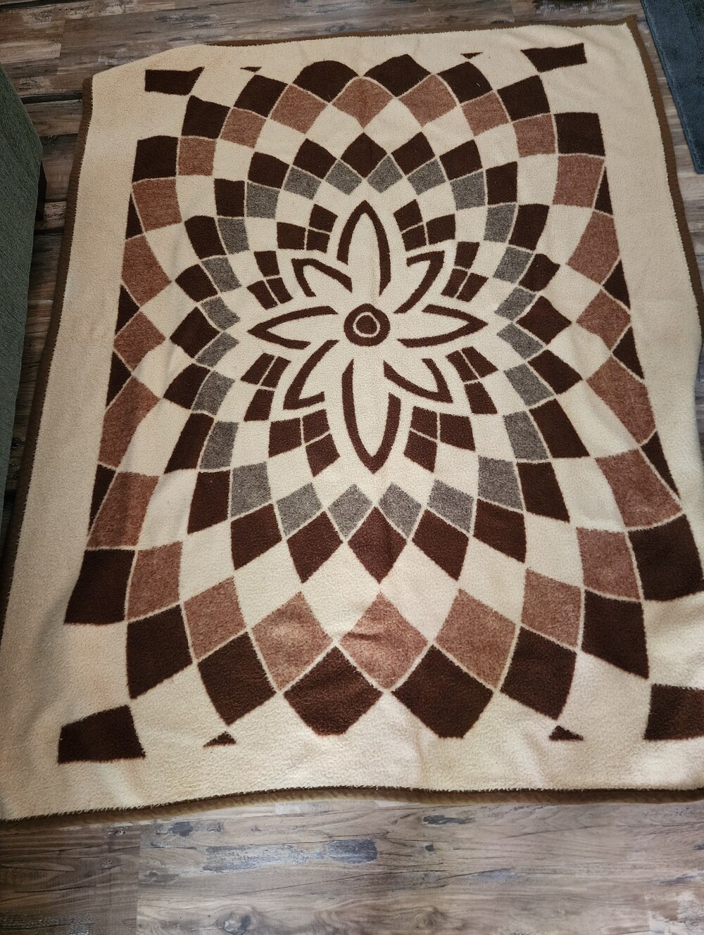 Vintage Biederlack Flower Blanket
